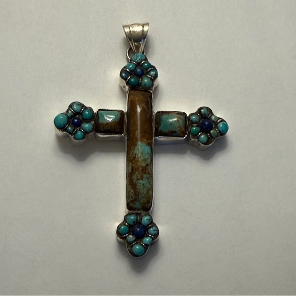 Jewelry - Turquoise and Silver Cross Pendant